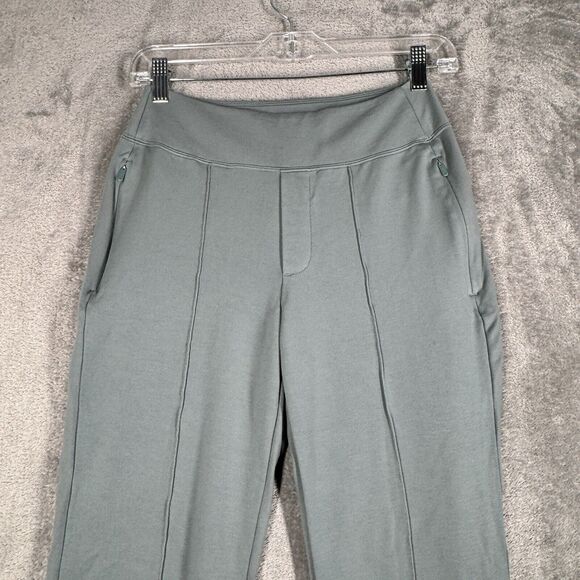 Athleta Pants Women 2 Petite Gray Sage Green‎ Eastbound Straight Pant Athleisure - Picture 4 of 10
